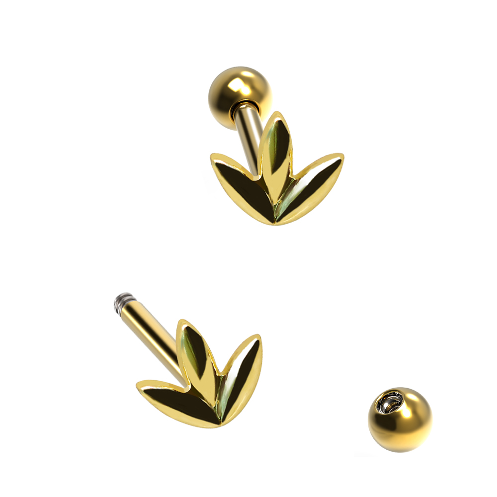 Steel 316L Barbell in Flower Design