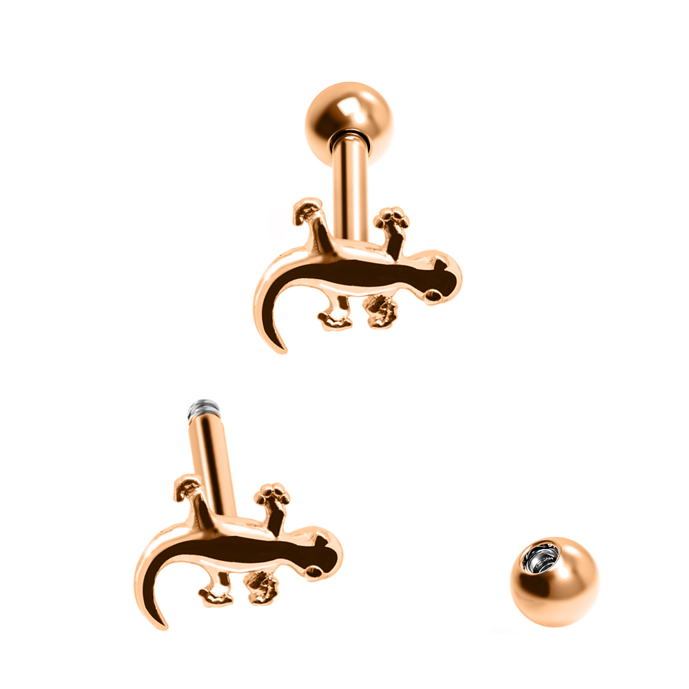 Steel 316L Barbell in Gekko Design