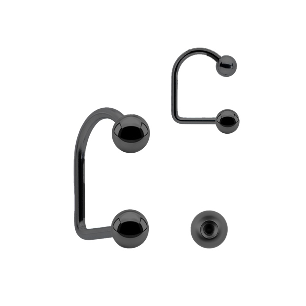 Steel 316L Lippy Loop with Screwballs - 14GA(1.6mm)