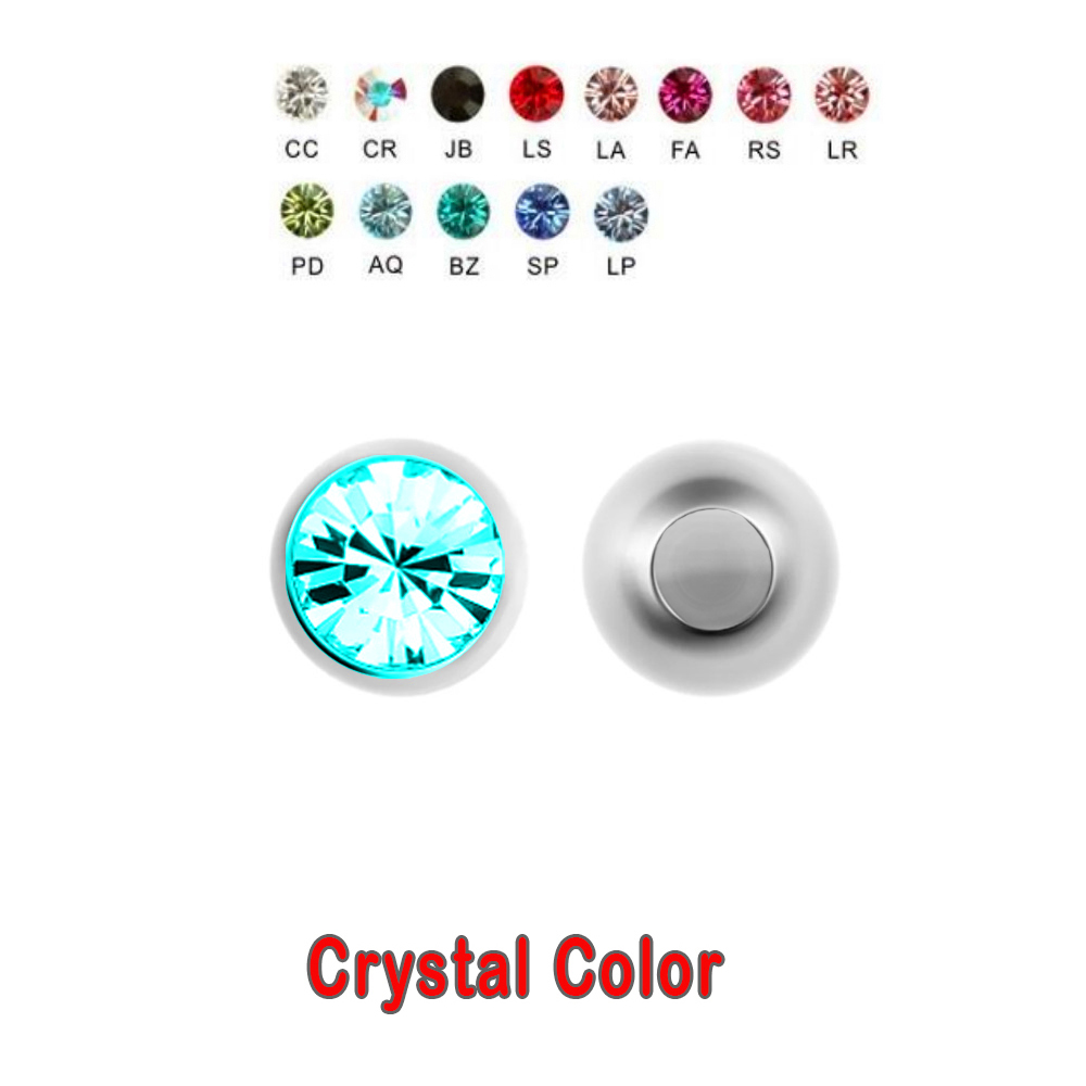 Steel 316L Setted Crystal Clip-in Ball 
