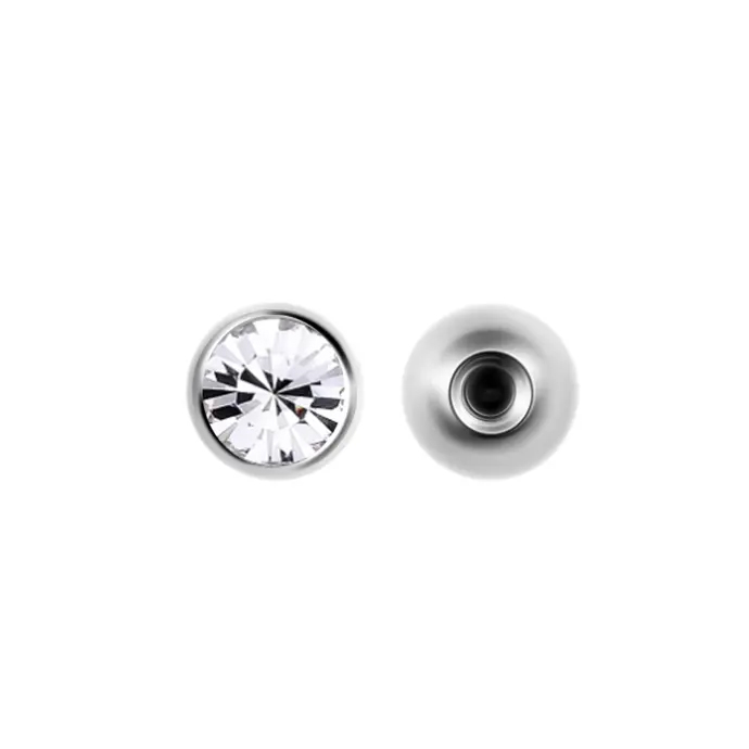 Steel 316L Setted Crystal Ball - 16GA(1.2mm)