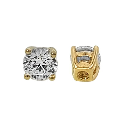 14K  Real Gold Top Design Cup Ball with Stone