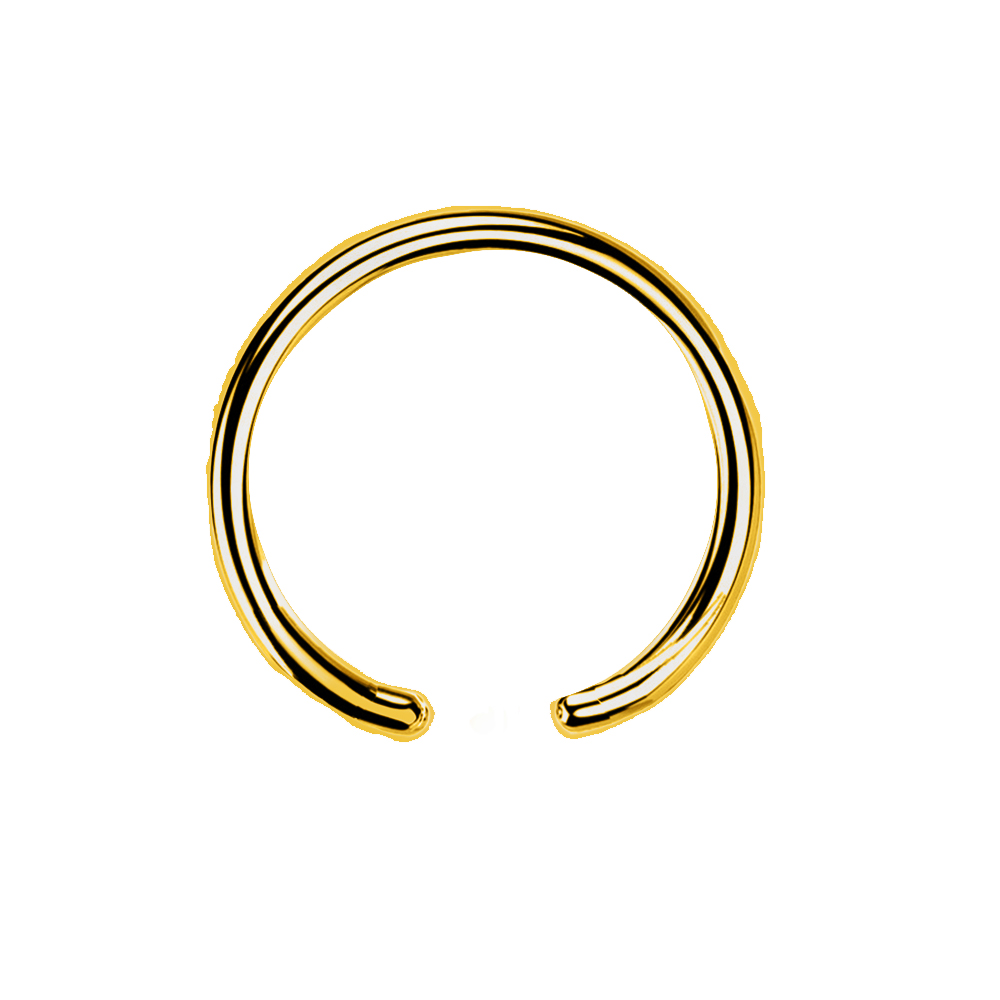 Steel 316L Gold PVD Titanium Coated BCR without Clip-in Ball (for 4mm ball) - 14GA(1.6mm)