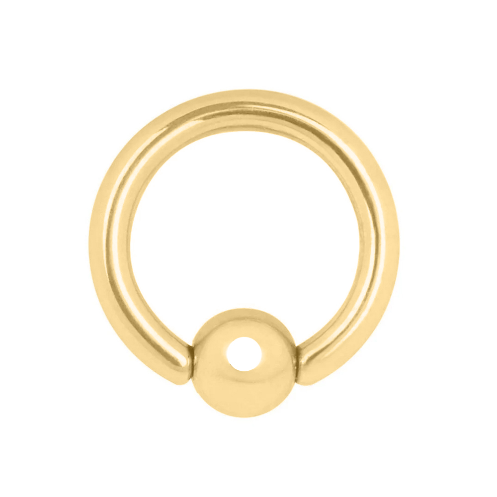 Steel 316L Gold Ti-PVD Coated BCR with Clip-in Ball (Big Thickness)