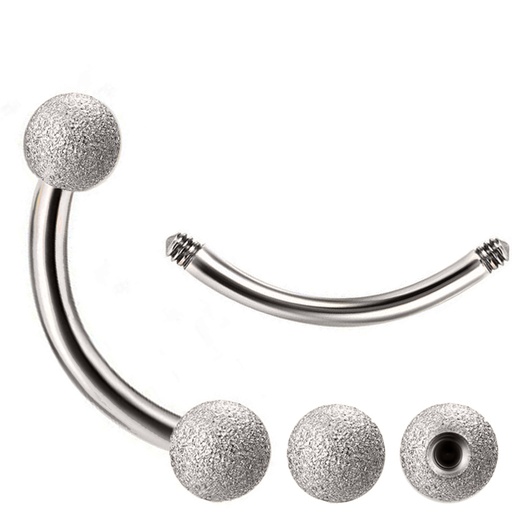 Steel 316L Bananabell with Double Sandblasted Screwballs - 14GA(1.6mm)