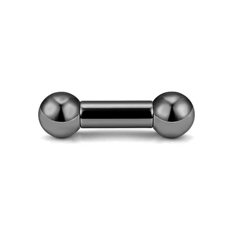 Steel 316L Black PVD Titanium Coated Barbell with Screwballs - Big Thickness