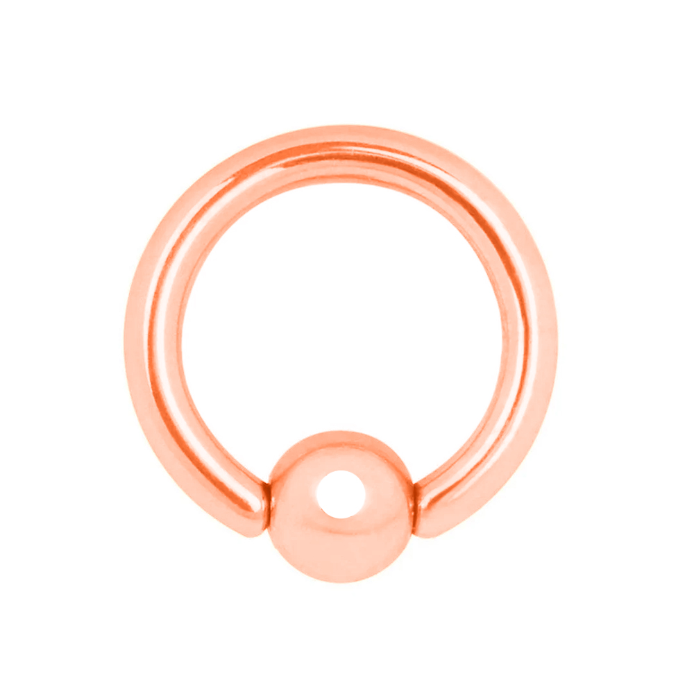 Steel 316L Rose Gold Ti-PVD Coated BCR with Clip-in Ball (Big Thickness)