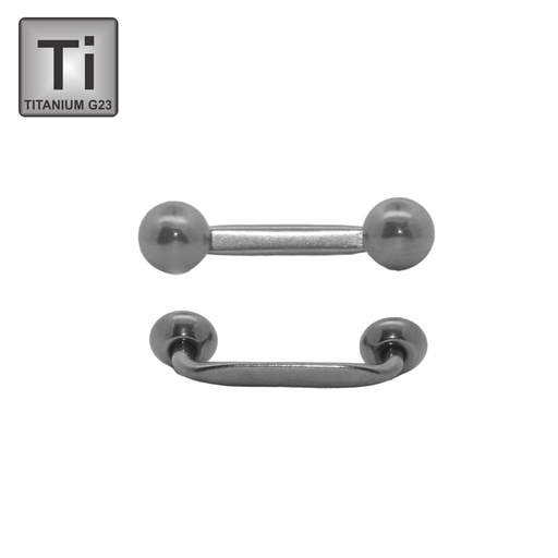 Titanium G23 Flat Plate Barbell with UFO Balls (2.5, 45°) - 16GA(1.2mm) 