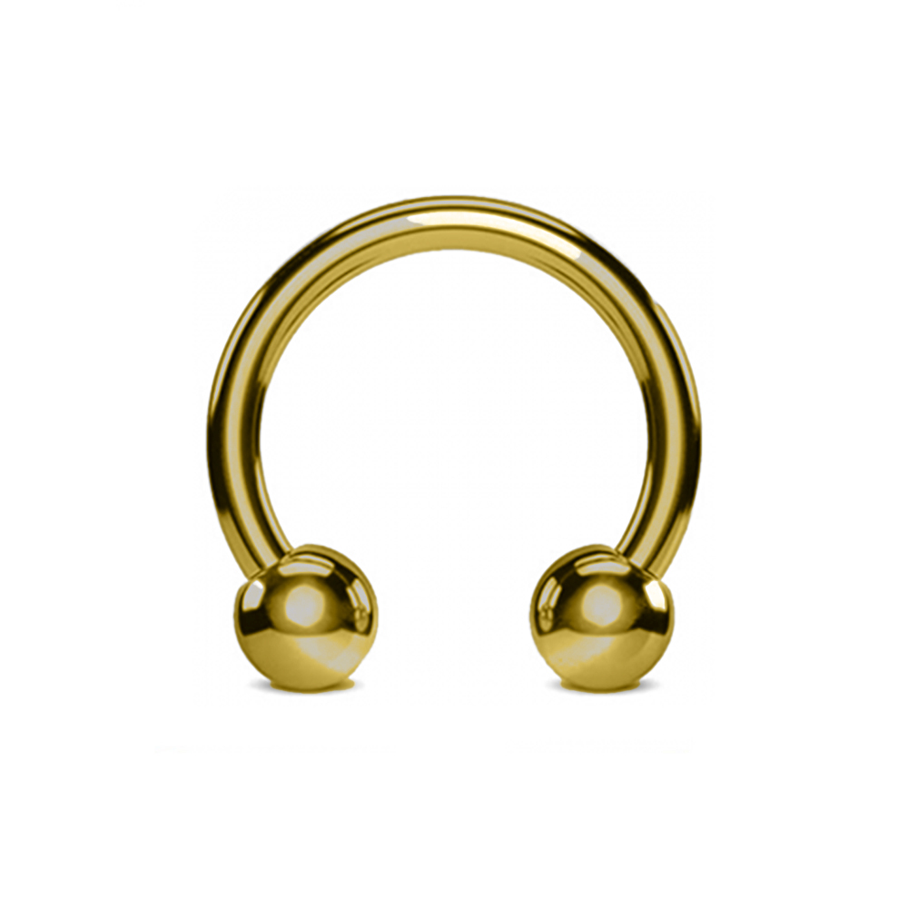 Steel 316L Antique Gold PVD coated Circular Barbell with Screwballs - 18GA(1.0mm) 