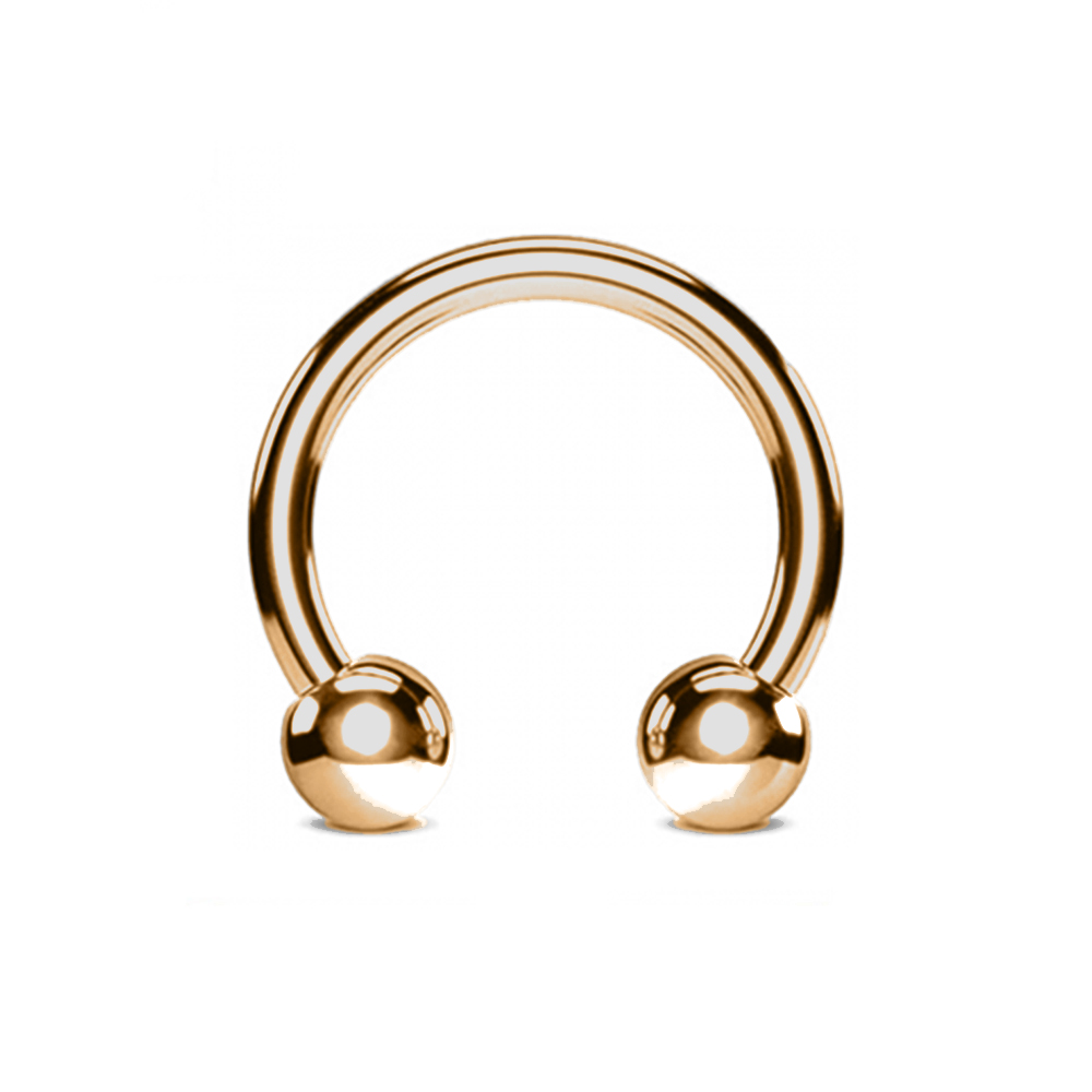 Steel 316L Antique Copper Ti-PVD Coated Circular Barbell with Screwballs - 14GA(1.6mm)