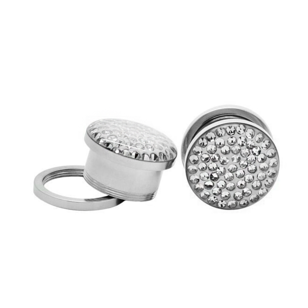 Steel 316L Hard Edge Tunnel with Crystal and Epoxy Cover 