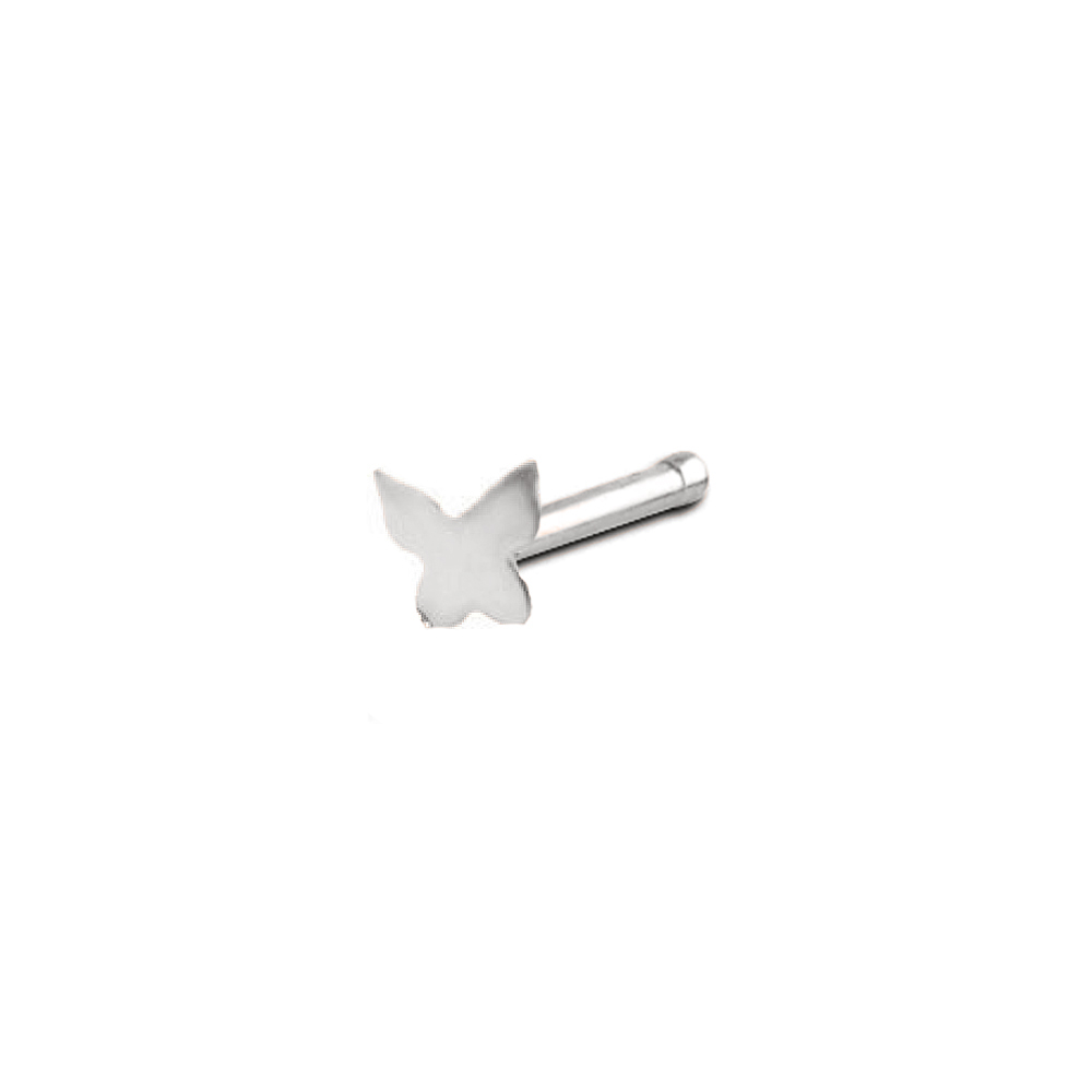 Steel 316L Nose Pin with Butterfly Cut - 18GA(1.0mm)