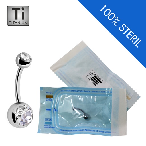 Sterilized Titanium G23 Bananabell with Double Crystal (5+8mm).