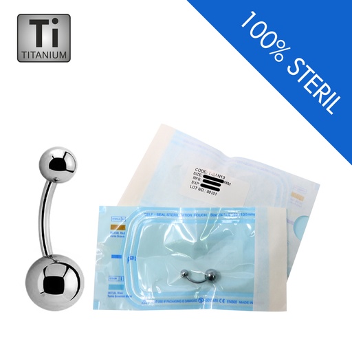 Sterilized Titanium G23 Bananabell with Screw Balls (5+8mm) - 14GA(1.6mm)