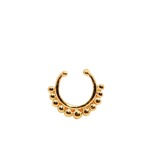 Brass Yellow Gold Plated Clip-on septum Ring in Fashion Design 