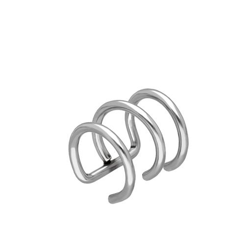 Steel 316L Ear Clip-on (3 Curves) - Non-Piercing - 16GA(1.2mm)