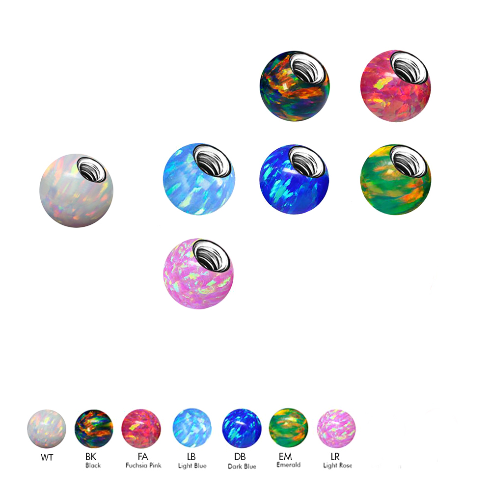 Steel 316L Opal Screw Ball - 14GA(1.6mm)