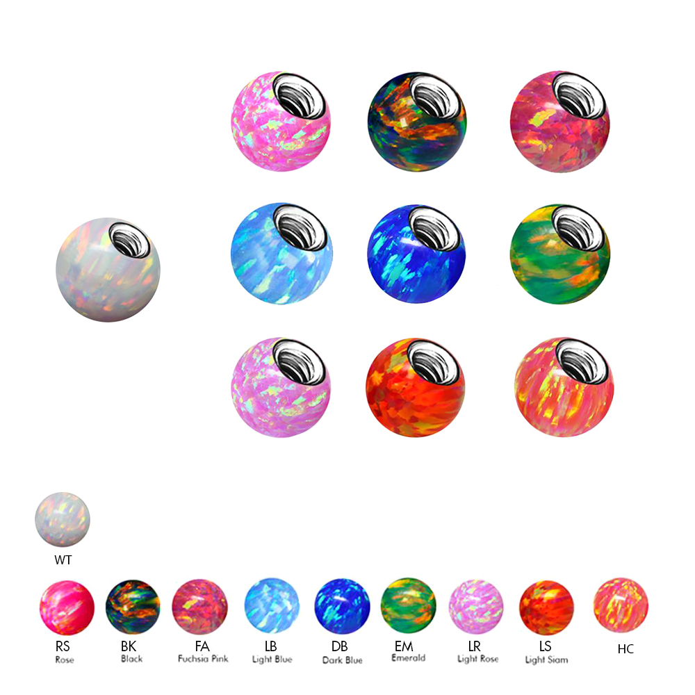 Steel 316L Opal Screw Ball - 14GA(1.6mm)
