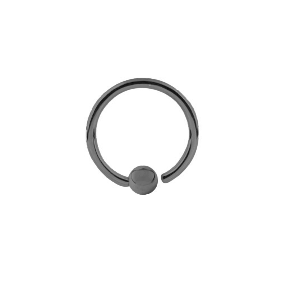 Steel 316L Black Ti-PVD Annealed Ring with Fixed Ball - 18GA(1.0mm)