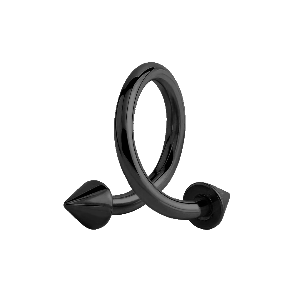 Steel 316L Black Ti-PVD Coated Spiral with Cones 14GA(1.6mm)   