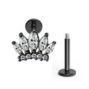 Steel 316L Helix Labret in Fashion Design with Crystals - CC-Crystal Clear - 16GA(1.2mm)