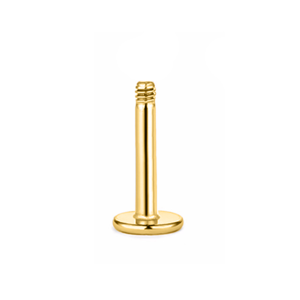 Steel 316L Gold Ti-PVD Coated Labret without Screwballs - 16GA(1.2mm) 