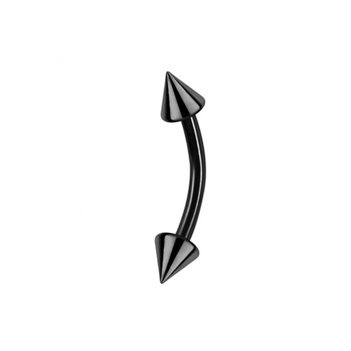 Steel 316L Black PVD Coated Bananabell with Cones - 14GA(1.6mm)