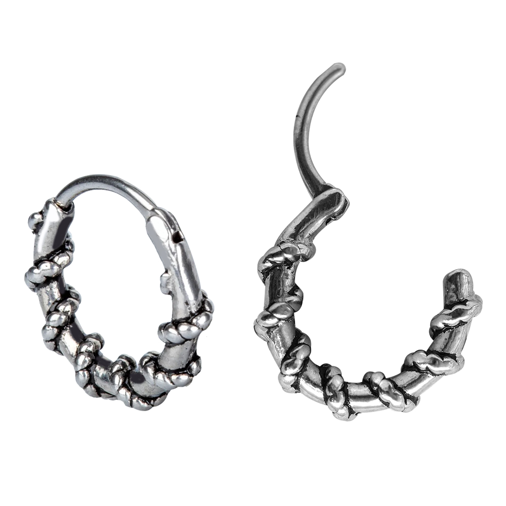 Steel  316L Casting Hinged Segment Ring Clicker Wrapped Rope
