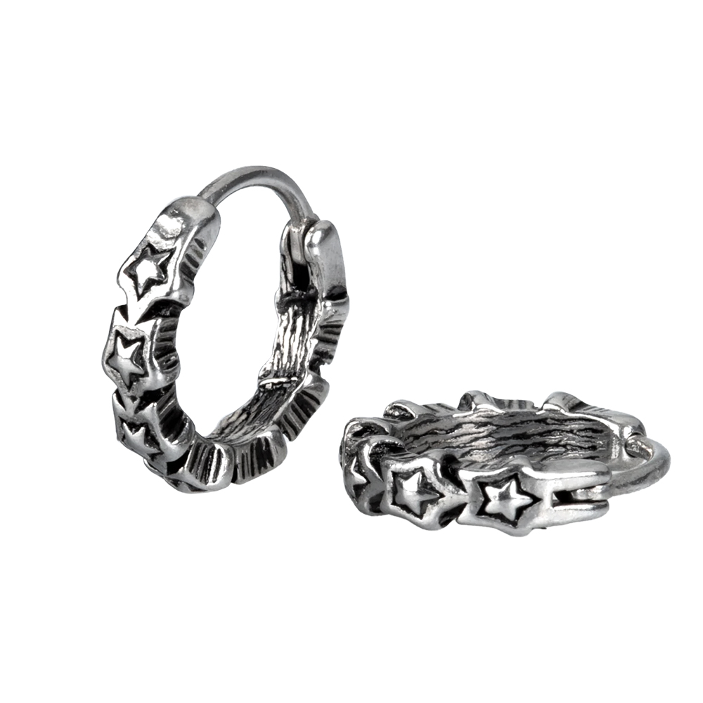 Steel 316L Casting Hinged Segment Ring Clicker with Engraved Star Design