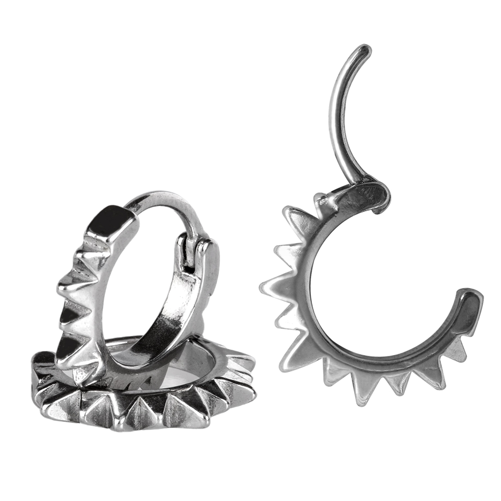 Steel 316L Casting Hinged Segment Ring Clicker with Spikes