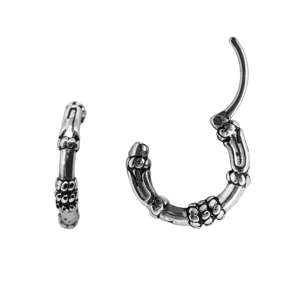 Steel 316L Casting Hinged Segment Ring Clicker with Vintage Design