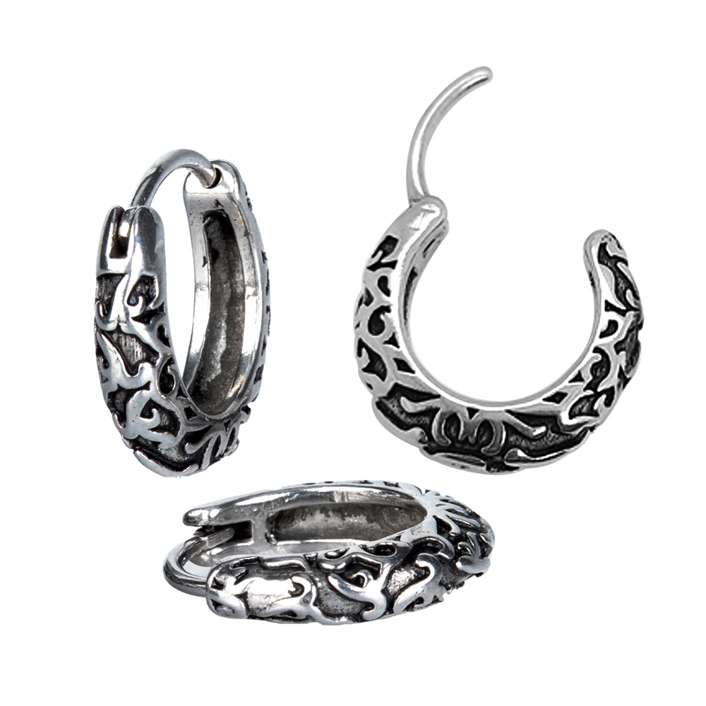 Steel  316L Casting Hinged Segment Ring Clicker Motif Design