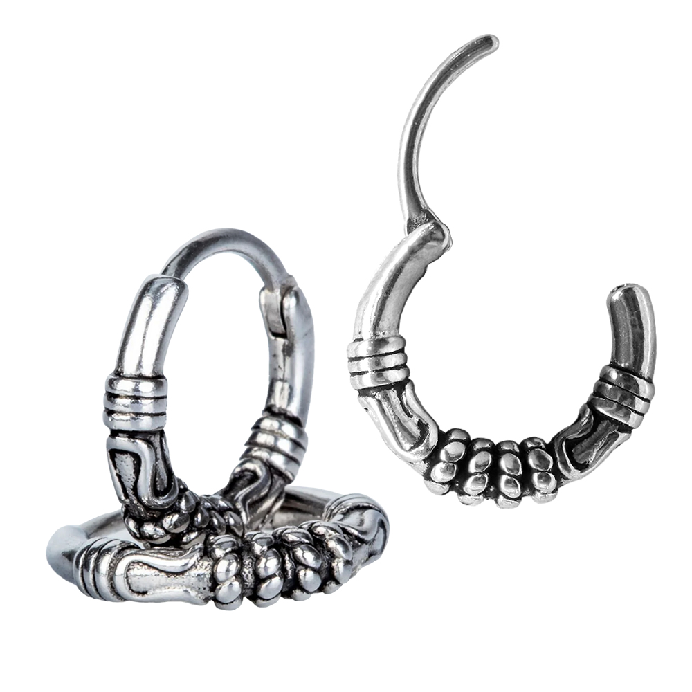 Steel 316L Casting Hinged Segment Ring Clicker Vintage Design