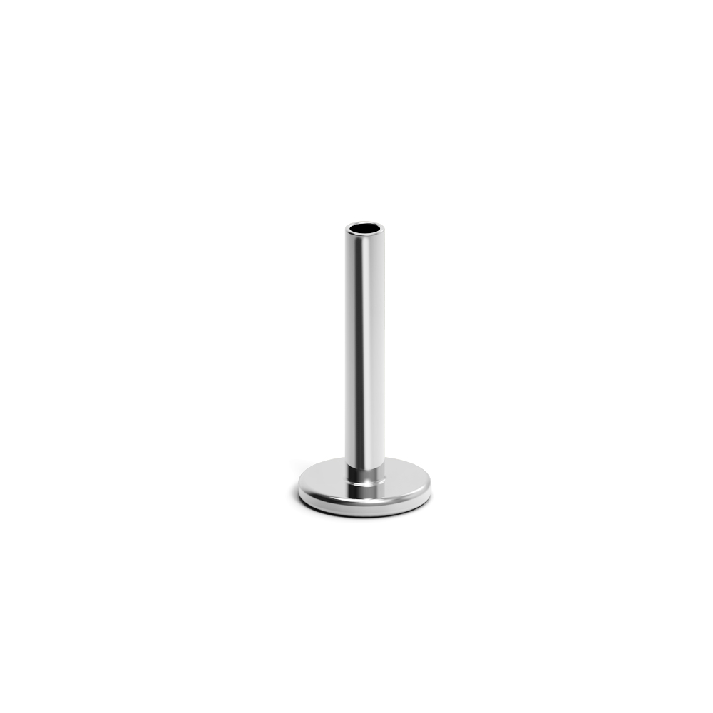 Steel 316L Labret without Ball, Internally - 16GA(1.2mm), Internal Thread 0.9mm 