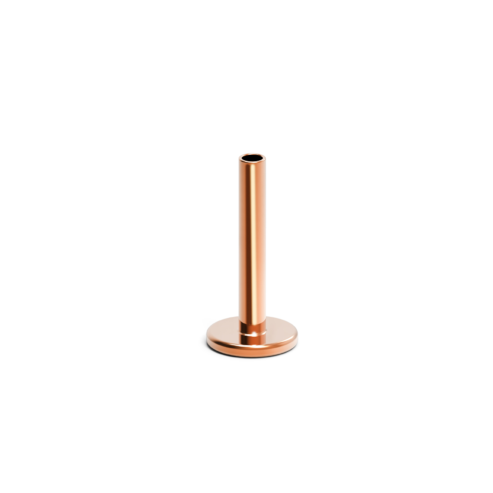 Steel 316L Rose Gold PVD Titanium Coated Labret without Ball, Internally - 16GA(1.2mm)    