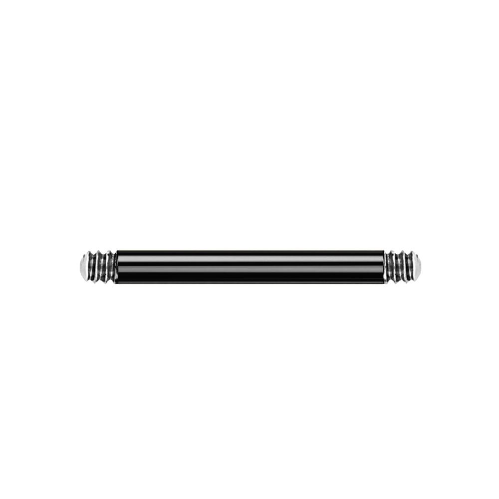 Steel 316L Black PVD Titanium Coated Barbell without Ball - 16GA(1.2mm)