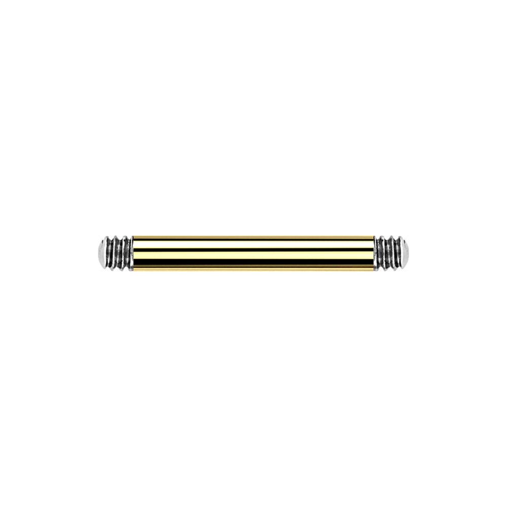 Steel 316L Gold Ti-PVD Coated Barbell without Balls -16GA(1.2mm)