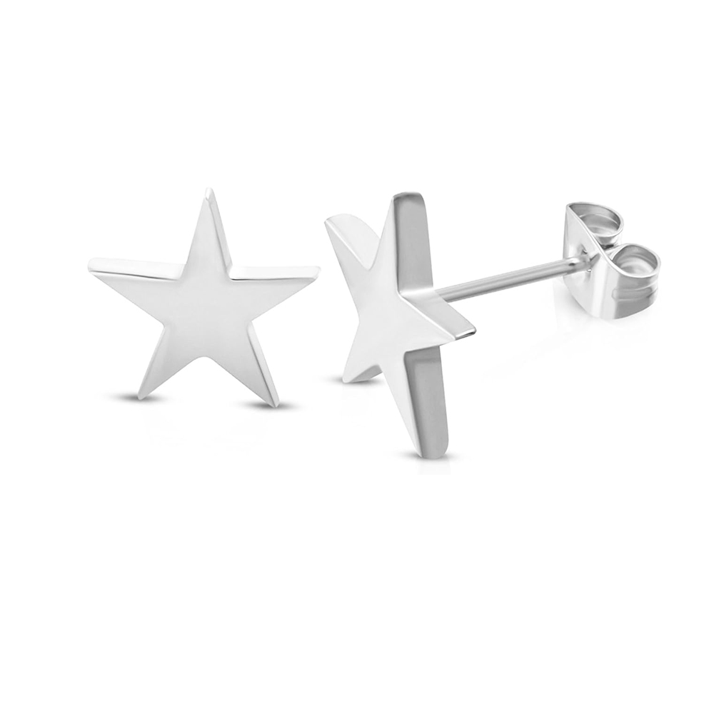 Steel 316L Ear Stud in Star Design 