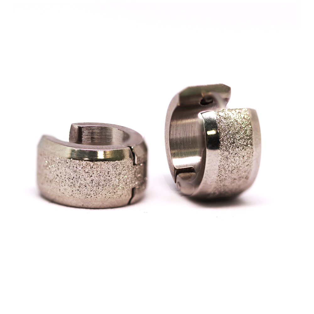 Steel 316L Huggie Earring with a Sandblasted effect  