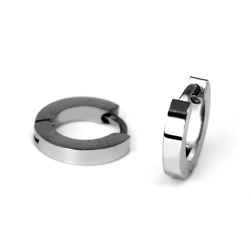 Steel 316L Huggie Earring with Flat Edges  