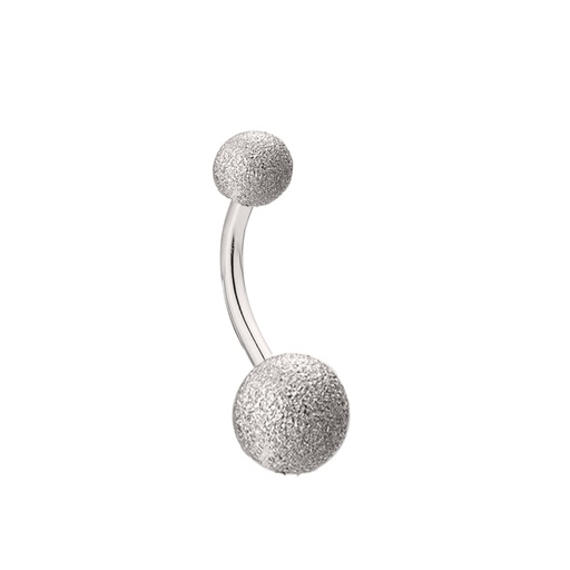 Steel 316L Bananabell with Sandblasted Screwballs (5+8mm) - 14GA(1.6mm)