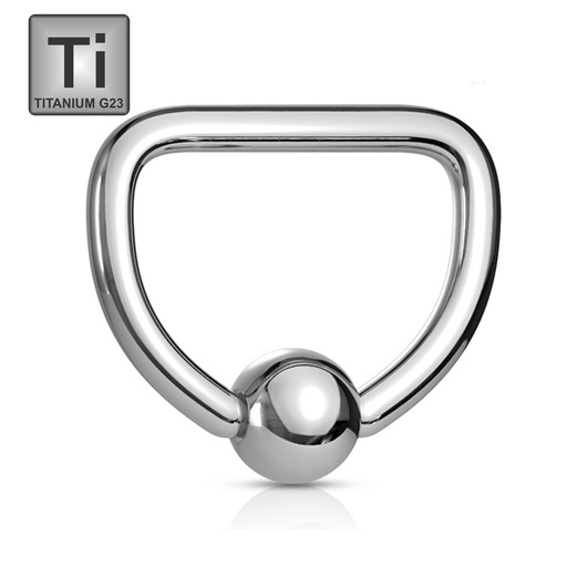 Titanium G23 D-Ring with Ball (5mm) - 14GA(1.6mm)