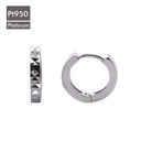 Platinum PT950 Hinged Ear Huggie with Pyramid Texture