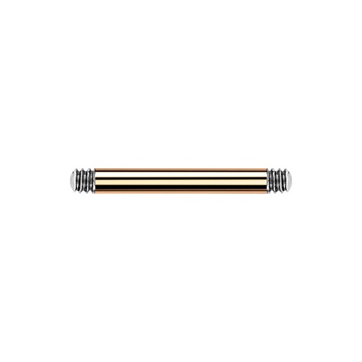 Steel 316L Rose Gold PVD Titanium Coated Barbell without Balls- 14GA (1.6mm)