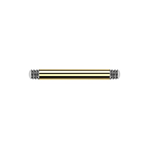 Steel 316L Gold PVD Titanium Coated Barbell without Balls 16GA(1.2mm)