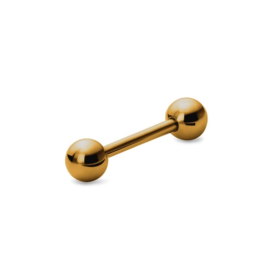 Steel 316L Antique Gold Ti-PVD Coated Barbell with Balls -14GA(1.6mm)