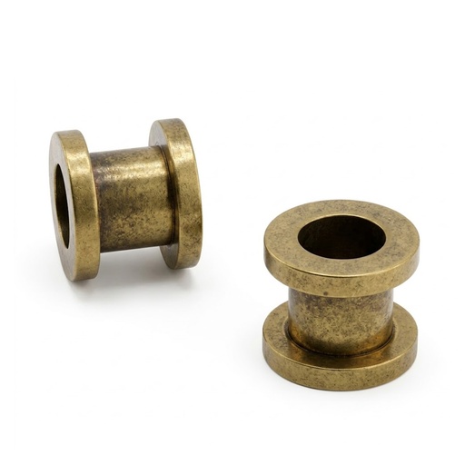 Steel 316L Antique Copper Ti-PVD Coated Hard Edge Tunnel, External Thread 
