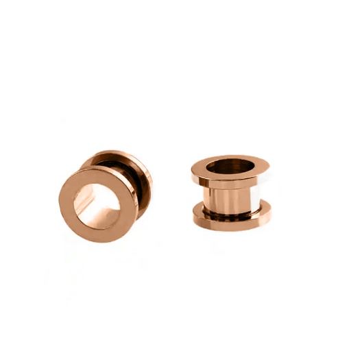 Steel 316L Antique Copper Ti-PVD Coated Hard Edge Tunnel, External Thread 