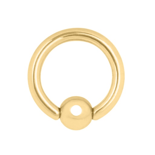 Steel 316L Gold Ti-PVD Coated BCR with Clip-in Ball (Big Thickness)