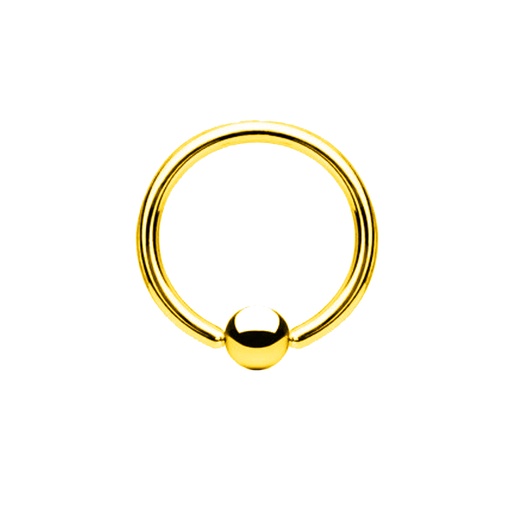 Steel 316L Gold Ti-PVD Coated BCR with Clip-in Ball    